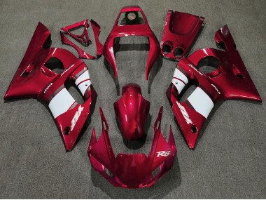 98-02 Rojo Intenso & Blanco R6 Carenados Moto
