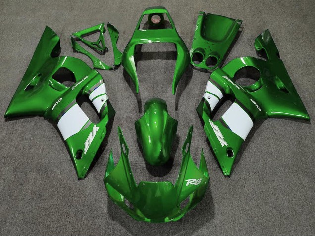 98-02 Verde Intenso & Blanco R6 Carenados Moto