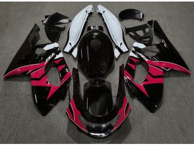 98-07 Negro Brillante Rojo & Blanco YZF600 Carenados Moto