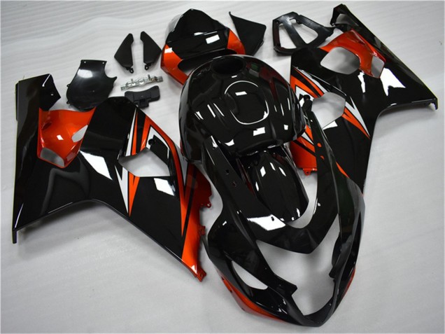 Venta Carenados Moto Suzuki GSXR 600/750 2004-2005 - Negro Brillante Rojo Raya