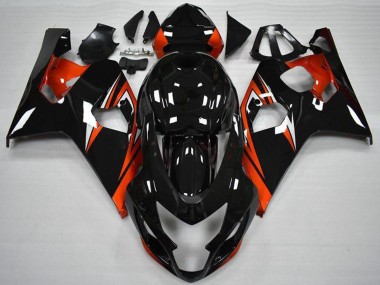 Venta Carenados Moto Suzuki GSXR 600/750 2004-2005 - Negro Brillante Rojo Raya
