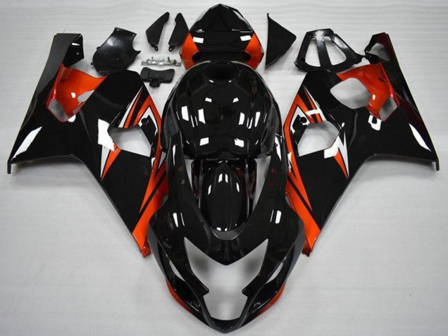 Venta Carenados Moto Suzuki GSXR 600/750 2004-2005 - Negro Brillante Rojo Raya