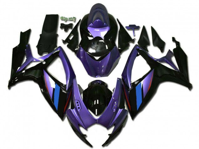 Venta Carenados Moto Suzuki GSXR 600/750 2006-2007 - Púrpura Azul Negro Brillante Raya