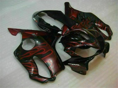 Venta Carenados Moto Honda CBR600 F4i 2004-2007 - Negro Brillante Rojo Llama