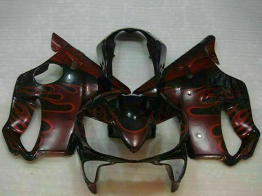 Venta Carenados Moto Honda CBR600 F4i 2004-2007 - Negro Brillante Rojo Llama