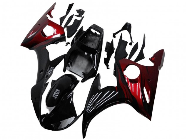 Venta Kits Carenado Moto Yamaha YZF R6 2003-2004 - Negro Brillante Rojo