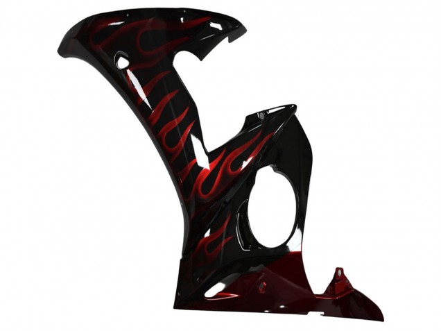 Venta Carenado Moto Yamaha YZF R6 2003-2004 - Negro Brillante Rojo Llama