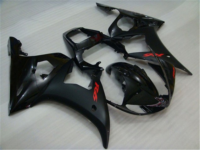 Venta Carenados Moto Yamaha YZF R6 2003-2004 - Negro Brillante Negro Mate Rojo Calcomanías