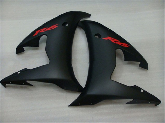 Venta Carenados Moto Yamaha YZF R6 2003-2004 - Negro Brillante Negro Mate Rojo Calcomanías