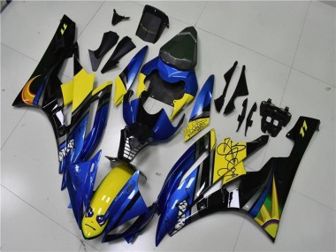 Venta Carenados Moto Yamaha YZF R6 2006-2007 - Azul Amarillo Negro Brillante Tiburón