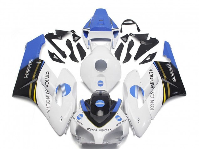 Venta Carenados Moto Honda CBR1000RR 2004-2005 - Blanco Azul Claro Negro Brillante Konica Minolta