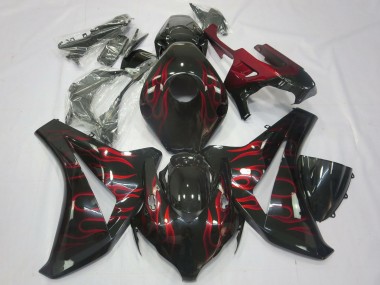 Venta Carenados Moto Honda CBR1000RR 2008-2011 - Negro Brillante Rojo Llama
