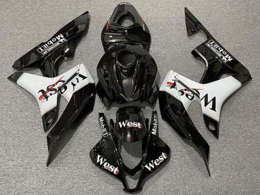 Venta Carenados Moto Honda CBR600RR 2007-2008 - Negro Brillante Blanco West Estilo
