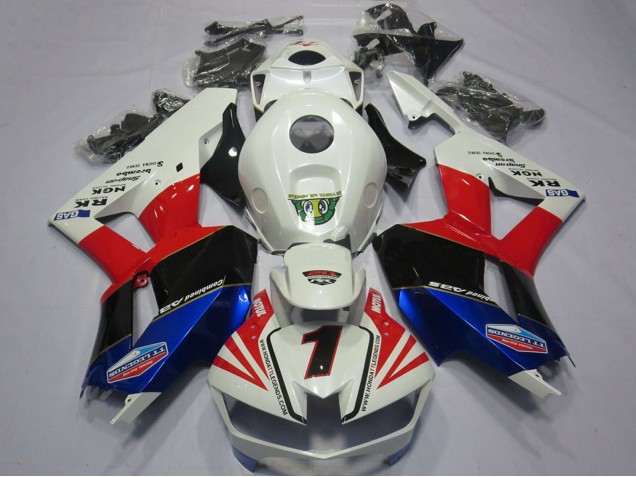 Venta Carenados Moto Honda CBR600RR 2013-2023 - Blanco Rojo Azul Negro Número 1