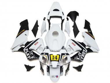 Venta Carenados Moto Honda CBR600RR 2003-2004 - Blanco Amarillo Negro Brillante Playboy 14