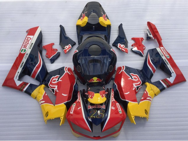 Venta Carenados Moto Honda CBR600RR 2013-2023 - Azul Oscuro Amarillo Rojo Bull