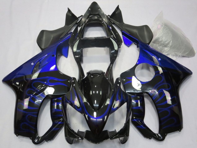 Venta Carenados Moto Honda CBR600 F4i 2001-2003 - Negro Brillante Azul Llama