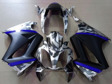 Venta Carenados Moto Honda VFR 800 2002-2013 - Gris Camouflage Azul Negro Mate