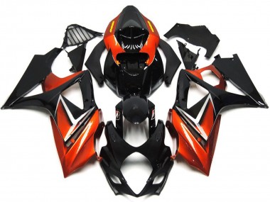 Venta Carenados Moto Suzuki GSXR 1000 2007-2008 - Negro Brillante Naranja