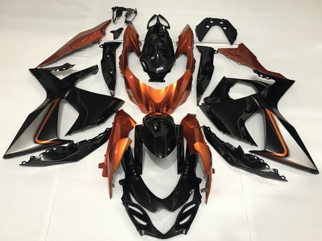 Venta Carenados Moto Suzuki GSXR 1000 2009-2016 - Negro Brillante Shiny Naranja