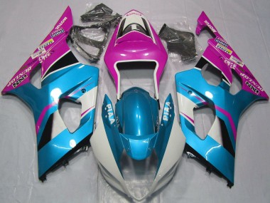 Venta Carenados Moto Suzuki GSXR 1000 2003-2004 - Azul Claro Blanco Rosa