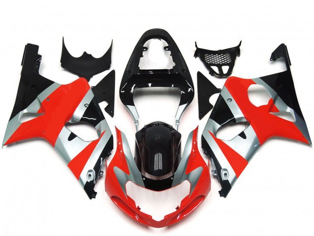 Venta Carenados Moto Suzuki GSXR 1000 2000-2002 - Plata Rojo Negro Brillante OEM Estilo