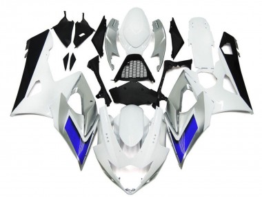 Venta Carenados Moto Suzuki GSXR 1000 2005-2006 - Blanco Brillante Plata Azul