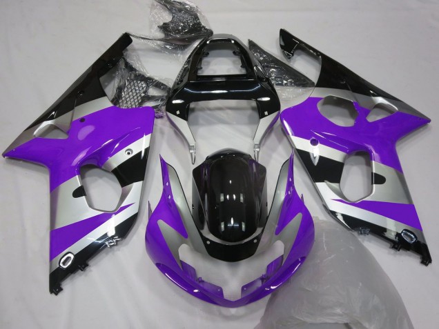Venta Carenados Moto Suzuki GSXR 1000 2000-2002 - Púrpura Plata Negro Brillante OEM Estilo