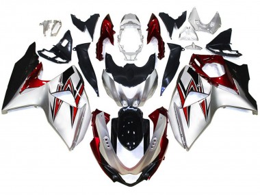 Venta Carenados Moto Suzuki GSXR 1000 2009-2016 - Plata Rojo Negro