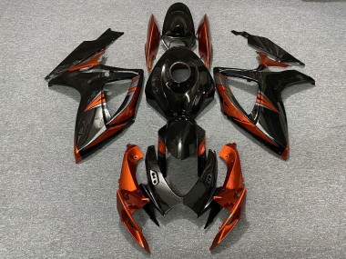 Venta Carenados Moto Suzuki GSXR 600 / GSXR 750 2006-2007 - Negro Brillante Naranja
