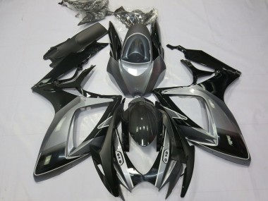 Venta Carenados Moto Suzuki GSXR 600 / GSXR 750 2006-2007 - Gris Negro Brillante Raya