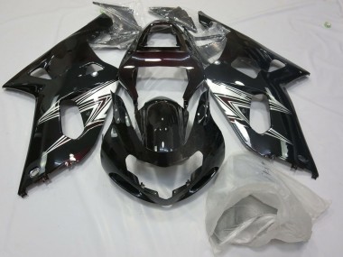 Venta Carenados Moto Suzuki GSXR 600 / GSXR 750 2001-2003 - Negro Brillante Plata Blanco