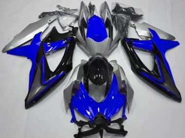 Venta Carenados Moto Suzuki GSXR 600 / GSXR 750 2008-2010 - Plata Azul Negro Brillante