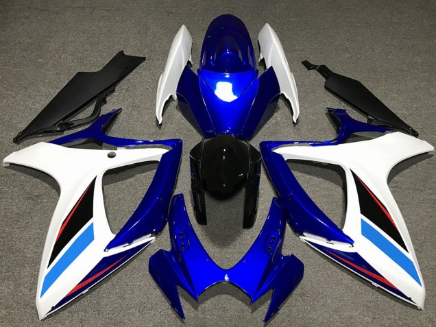 Venta Kits Carenado Moto Suzuki GSXR 600 / GSXR 750 2006-2007 - Blanco Azul Negro Brillante