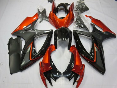 Venta Carenados Moto Suzuki GSXR 600 / GSXR 750 2006-2007 - Burnt Naranja Gris Negro Brillante