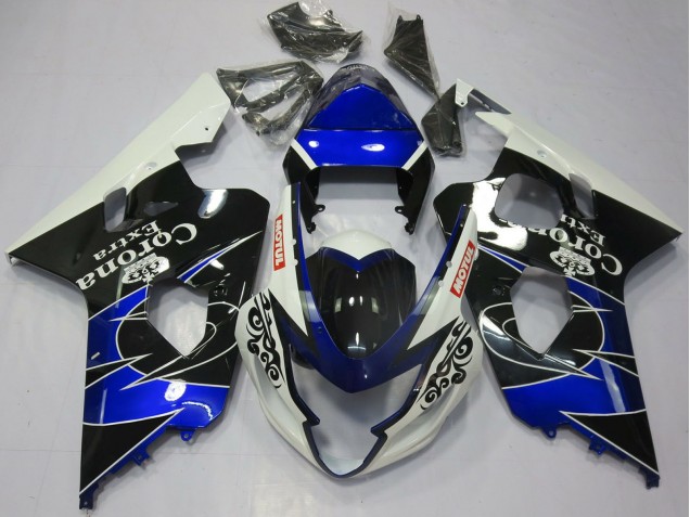 Venta Carenados Moto Suzuki GSXR 600 / GSXR 750 2004-2005 - Blanco Azul Negro Corona Motul