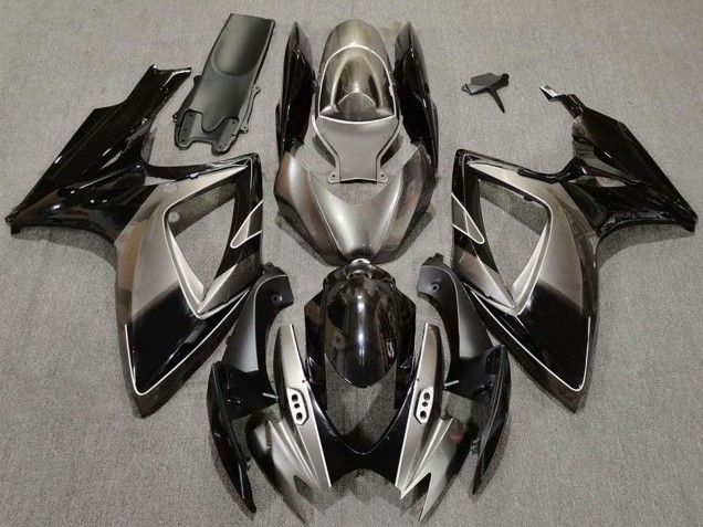Venta Carenados Moto Suzuki GSXR 600 / GSXR 750 2006-2007 - Plata Oscuro Negro Brillante