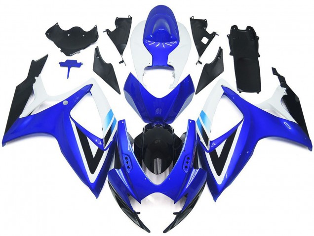 Venta Kits Carenado Moto Suzuki GSXR 600 / GSXR 750 2006-2007 - Blanco Azul Negro Brillante OEM Estilo