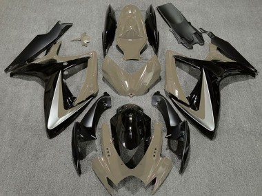 Venta Carenados Moto Suzuki GSXR 600 / GSXR 750 2006-2007 - Bronceado del Desierto Plata Negro Brillante OEM Estilo