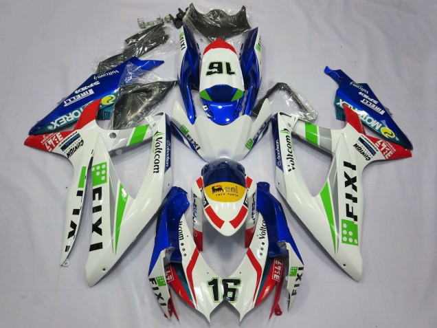 Venta Carenados Moto Suzuki GSXR 600 / GSXR 750 2008-2010 - Blanco Azul Verde Amarillo Rojo Fixi 16