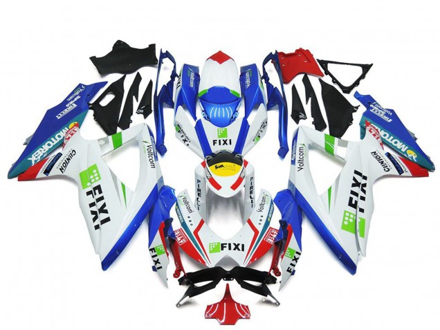 Venta Carenados Moto Suzuki GSXR 600 / GSXR 750 2008-2010 - Blanco Azul Verde Amarillo Rojo Fixi