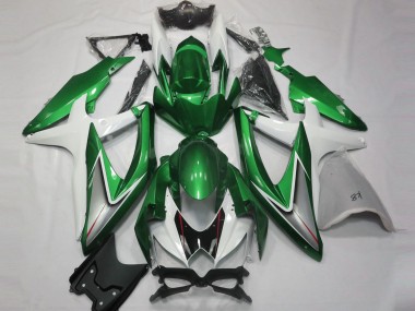 Venta Carenados Moto Suzuki GSXR 600 / GSXR 750 2008-2010 - Blanco Verde Plata Negro Brillante