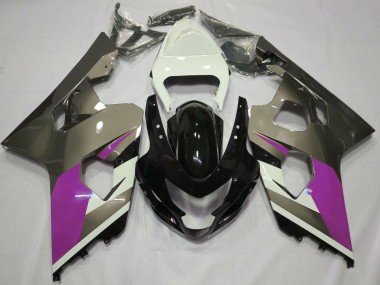 Venta Carenados Moto Suzuki GSXR 600 / GSXR 750 2004-2005 - Blanco Rosa Gris Negro Brillante