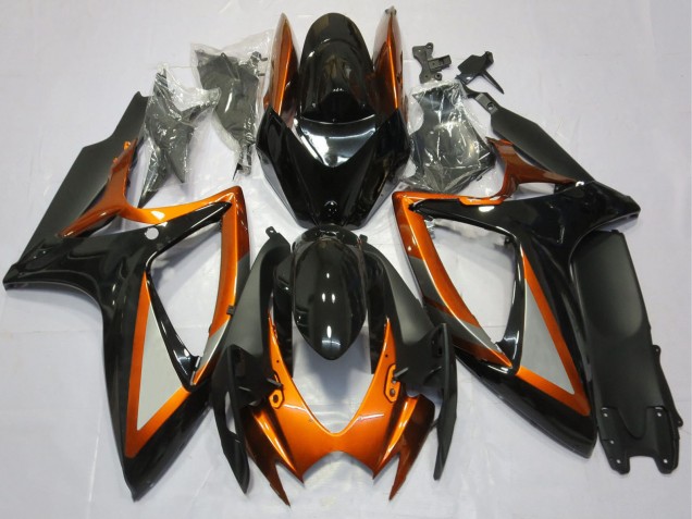 Venta Carenados Moto Suzuki GSXR 600 / GSXR 750 2006-2007 - Naranja Negro Brillante Negro Mate