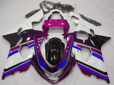 Venta Carenados Moto Suzuki GSXR 600 / GSXR 750 2004-2005 - Blanco Rosa Azul Negro Brillante