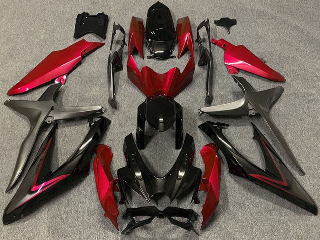Venta Carenados Moto Suzuki GSXR 600 / GSXR 750 2008-2010 - Rojo Negro Brillante Negro Mate