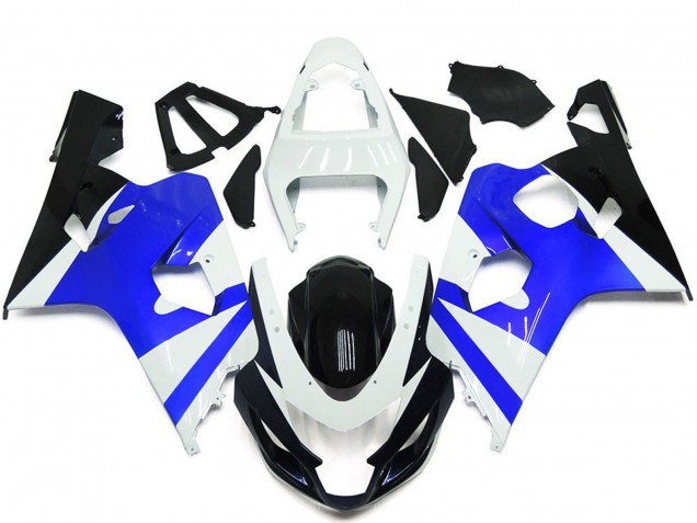 Venta Kits Carenado Moto Suzuki GSXR 600 / GSXR 750 2004-2005 - Blanco Azul Negro Brillante