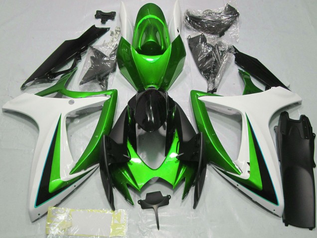 Venta Carenados Moto Suzuki GSXR 600 / GSXR 750 2006-2007 - Verde Blanco Negro Brillante