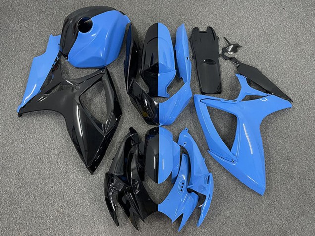 Venta Carenados Moto Suzuki GSXR 600 / GSXR 750 2006-2007 - Negro Brillante Azul Dividir