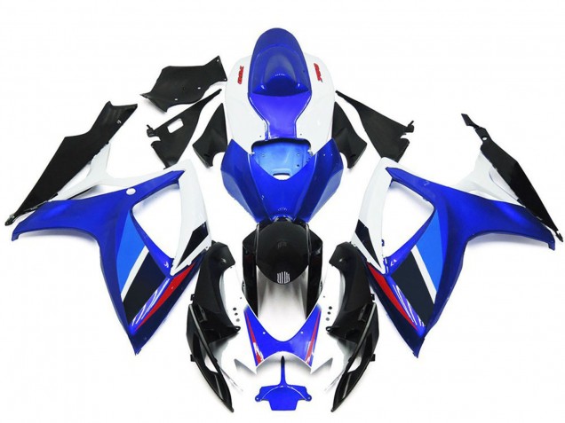 Venta Carenados Moto Suzuki GSXR 600 / GSXR 750 2006-2007 - Azul Blanco Rojo Negro Brillante OEM Estilo